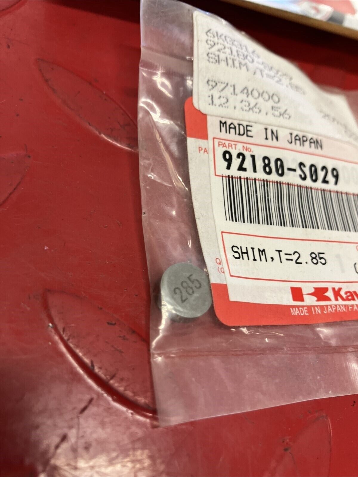 NOS KAWASAKI SHIM T=2.85 92180-S029 K12