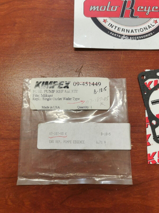 NOS Mikuni SINGLE PUMP WAFER FUEL PUMP GASKET REPAIR KIT 07-187-05 Y75