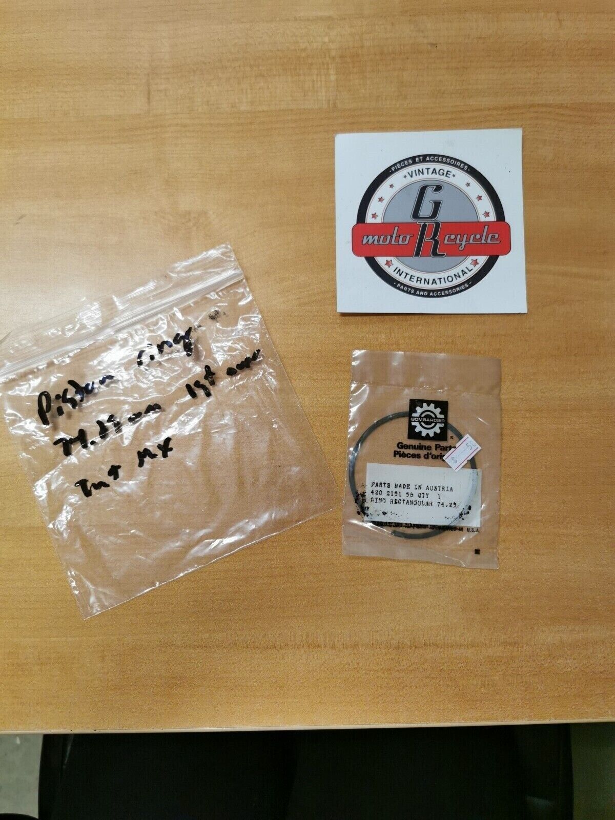 NOS CAN-AM TNT  MX PISTON RING  74.25 MM 1ST OVER 420-2151-56  CA2