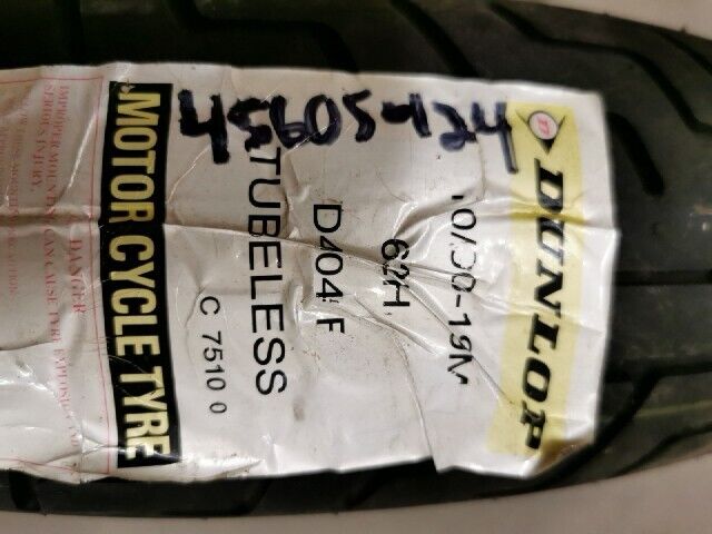NOS DUNLOP D404F 110/90-19 M/C 62H MOTORCYCLE FRONT TIRE 45605424