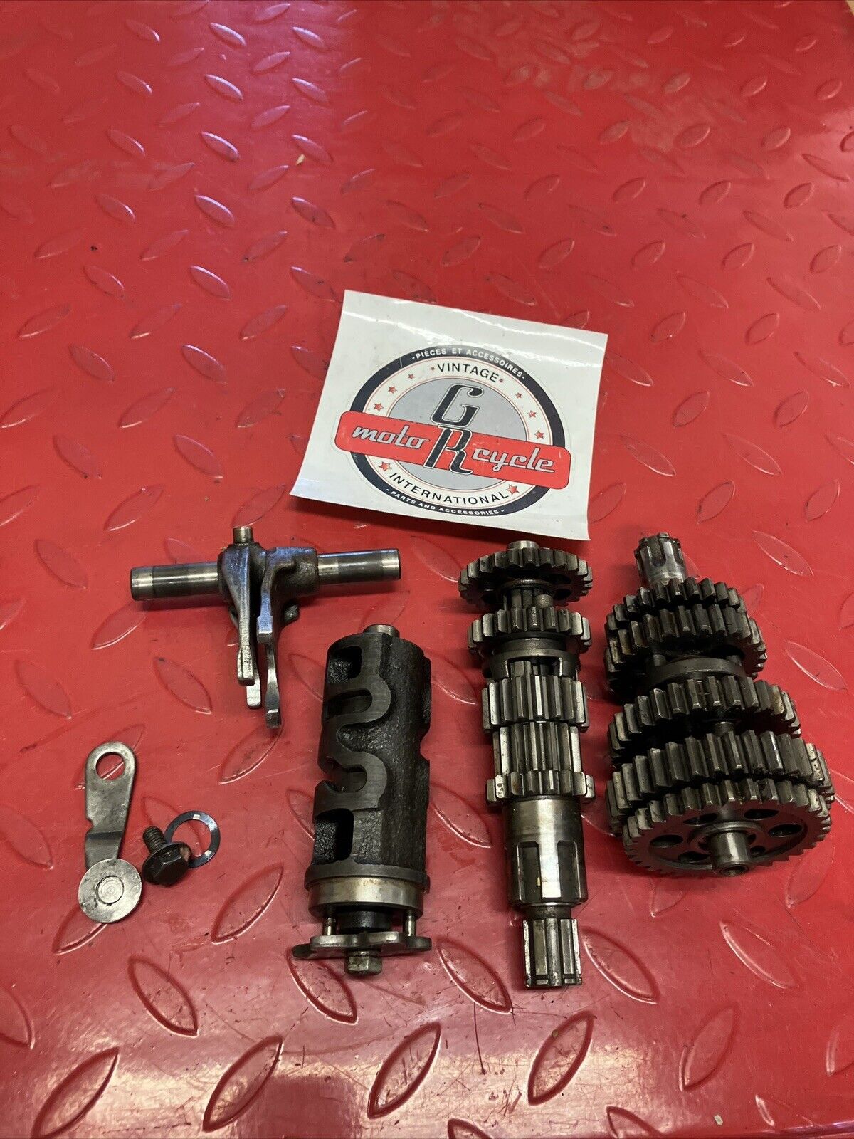 Honda XR75 1973 transmission fork drum shaft gear 1974 1975 1976