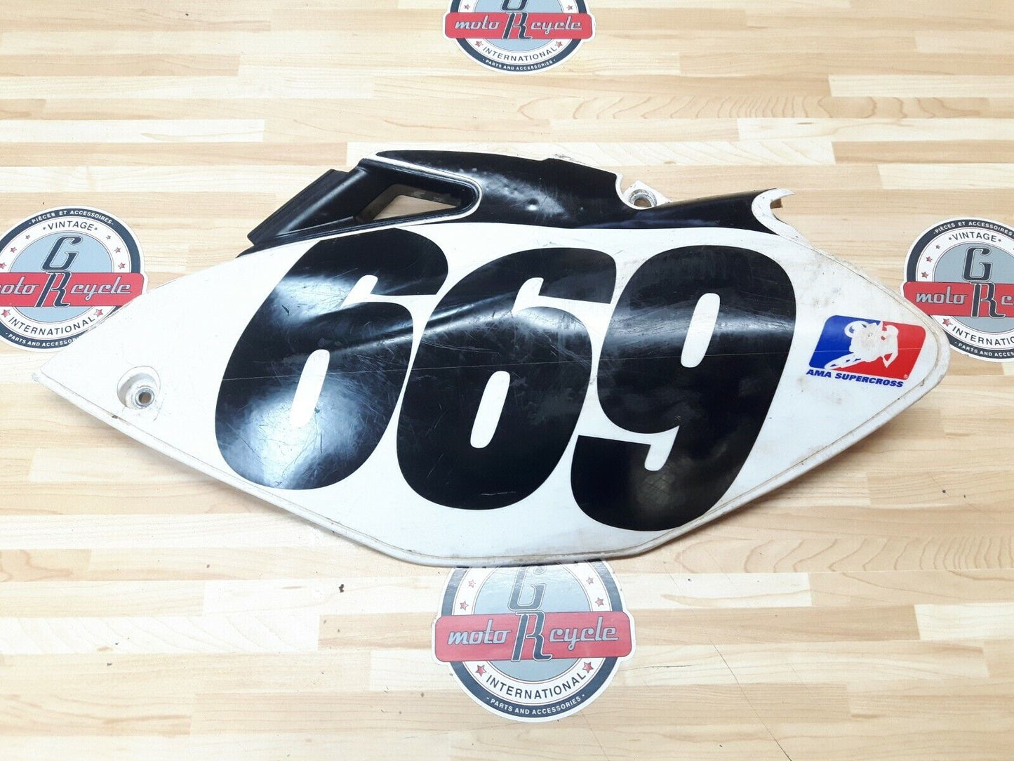 Yamaha YZ250F 2007 Left side cover panel number plate plastic fairing 2006 -09 G