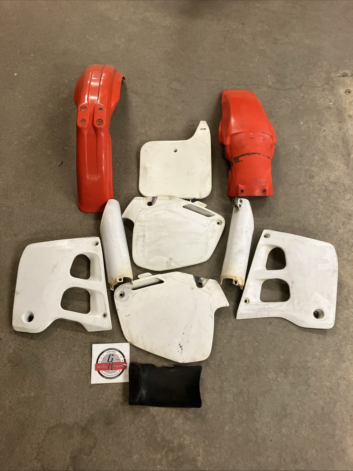 Honda CR250R 1991 1990 OEM Fender side cover number plate shroud KIT CR125R 1992