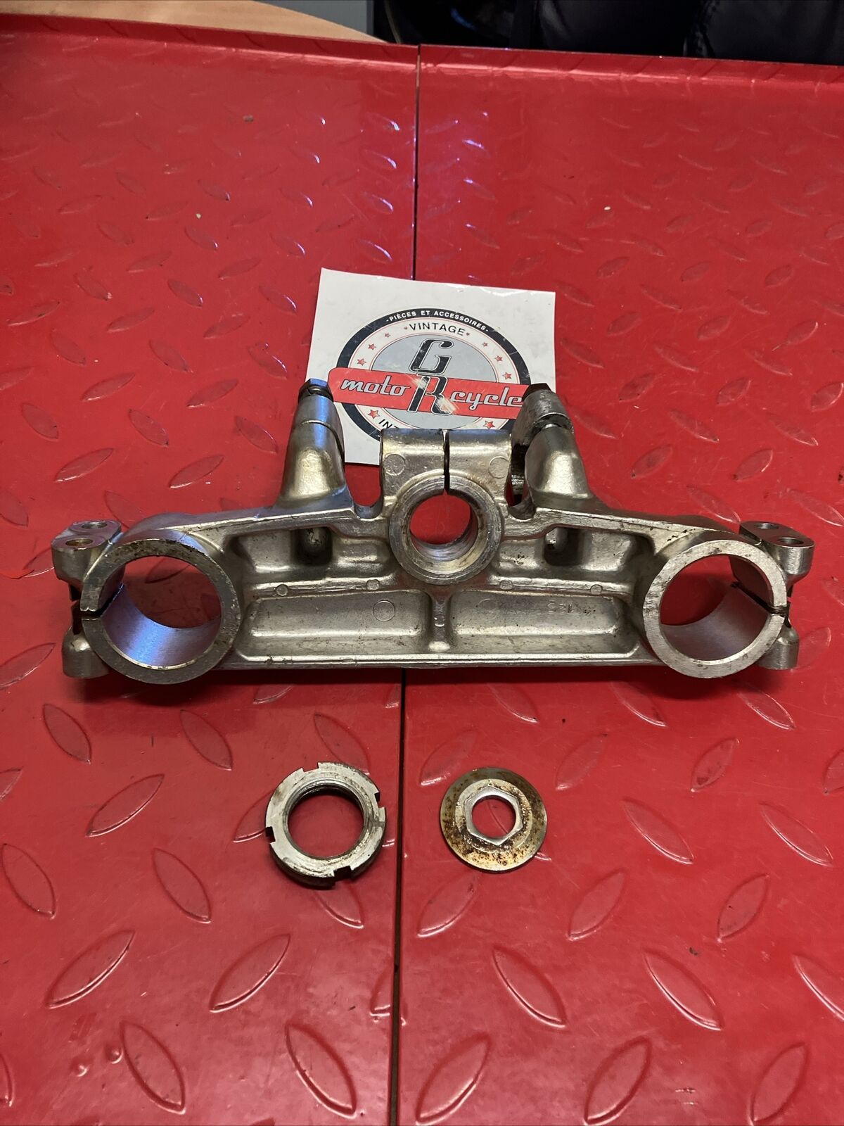 Kawasaki KX125 1980 steering stem head top triple clamp tree