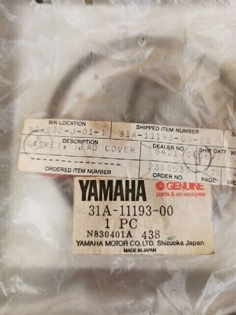 NOS YAMAHA XJ900R XJ900 1983 - 1992 GASKET HEAD COVER 1 31A-11193-00-00 Y188