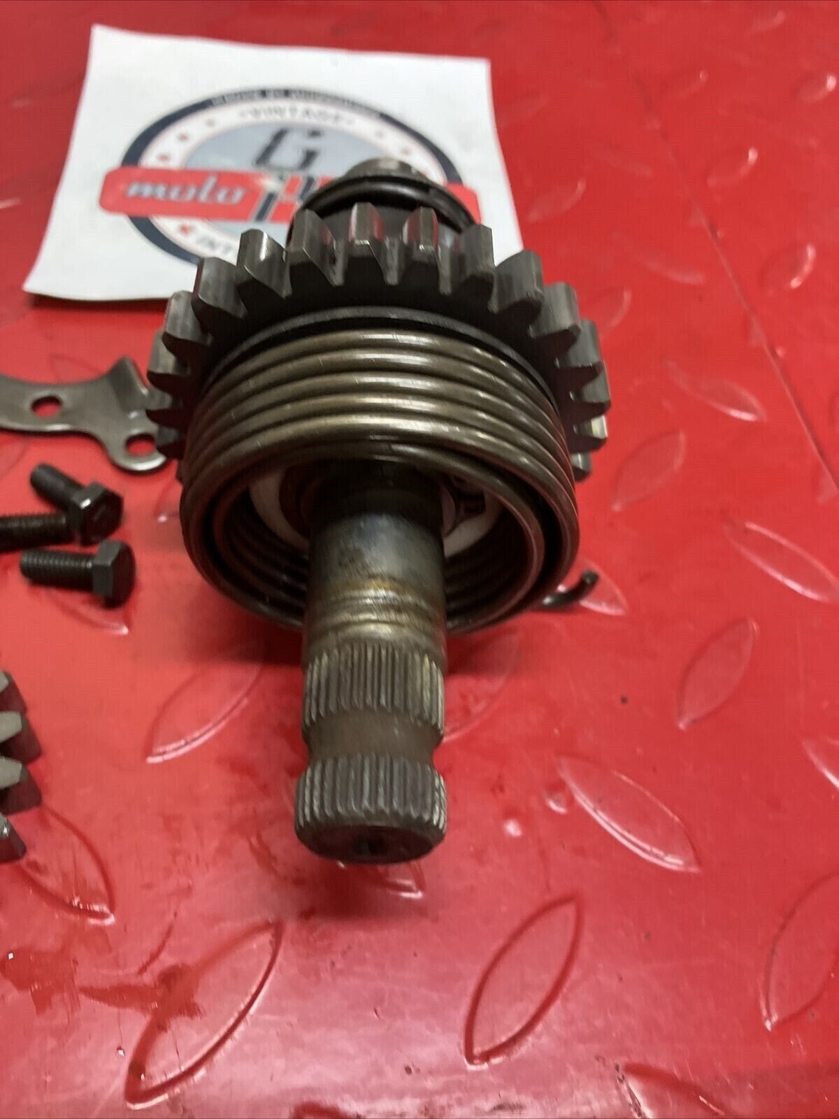 Yamaha DT250 1977 kickstarter kick starter shaft spindle gear assy DT400 1978