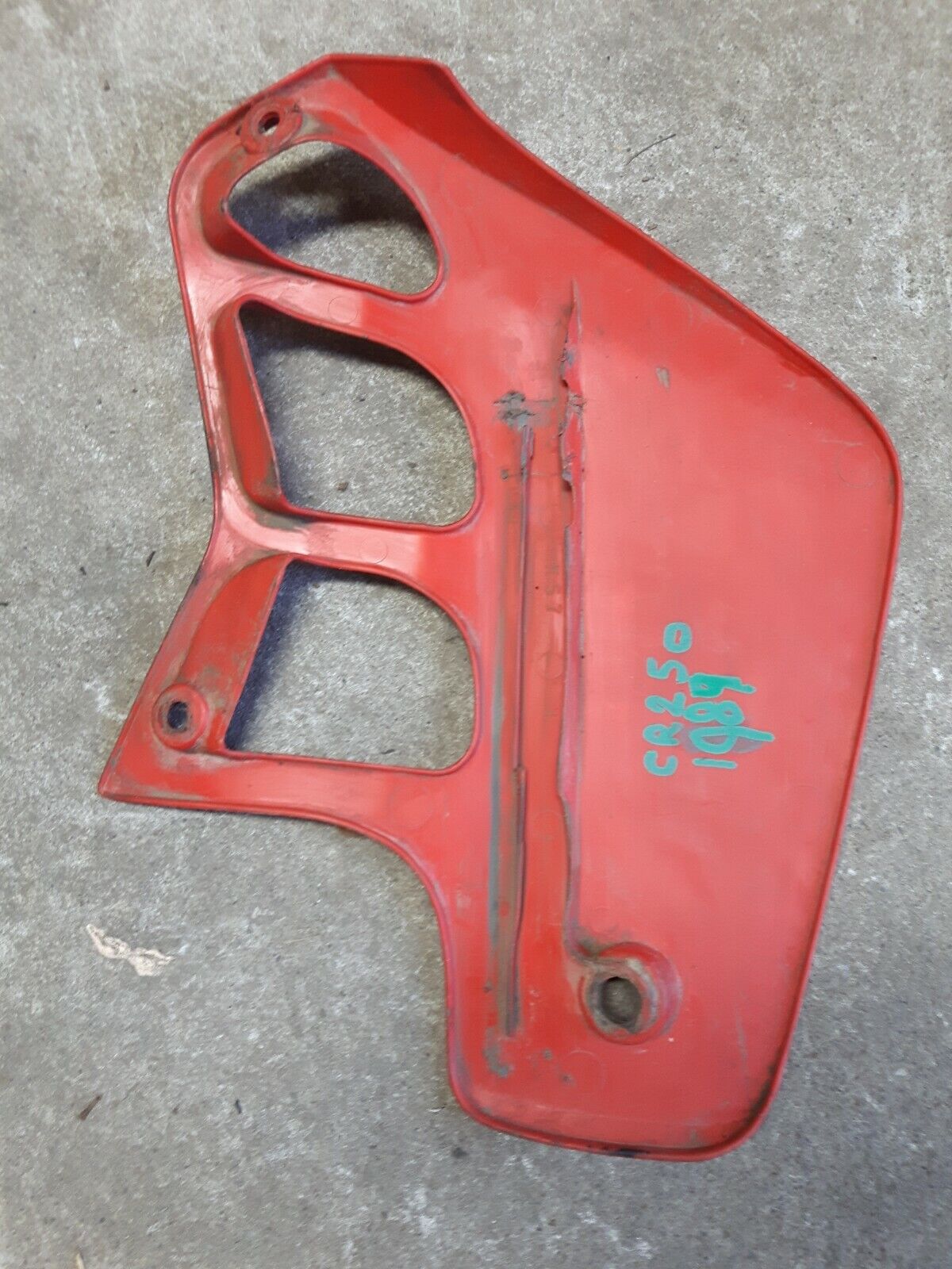 Honda CR250R 1989 left side cover panel radiator shroud plastic fairing
