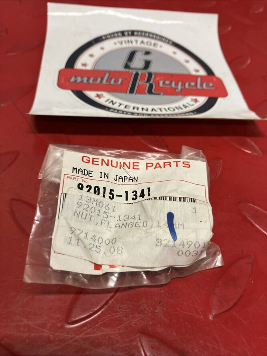 NOS KAWASAKI FLANGED NUT 14MM 92015-1341 K13