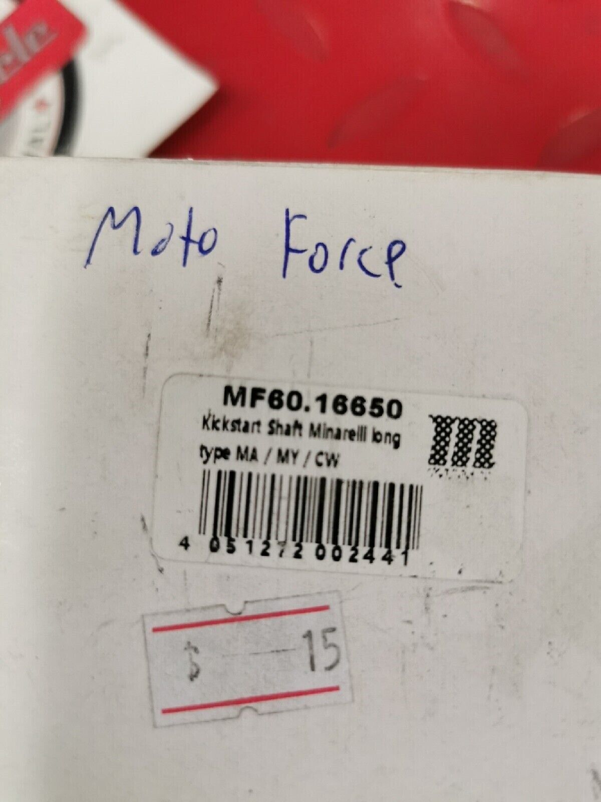 NOS MOTOFORCE kickstart shaft Minarelli long MA/MY/CW   MF60 16650 J10
