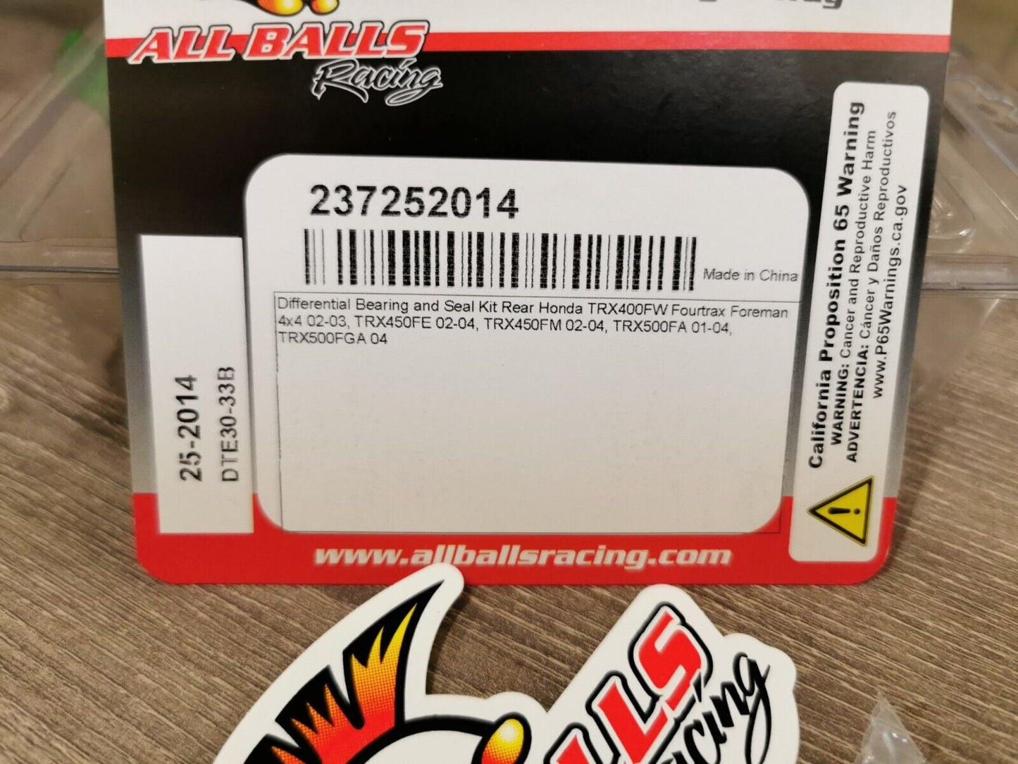 NOS ALL BALLS Honda TRX400FW DIFFERENTIAL BEARING SEAL KIT 25-2014 J51