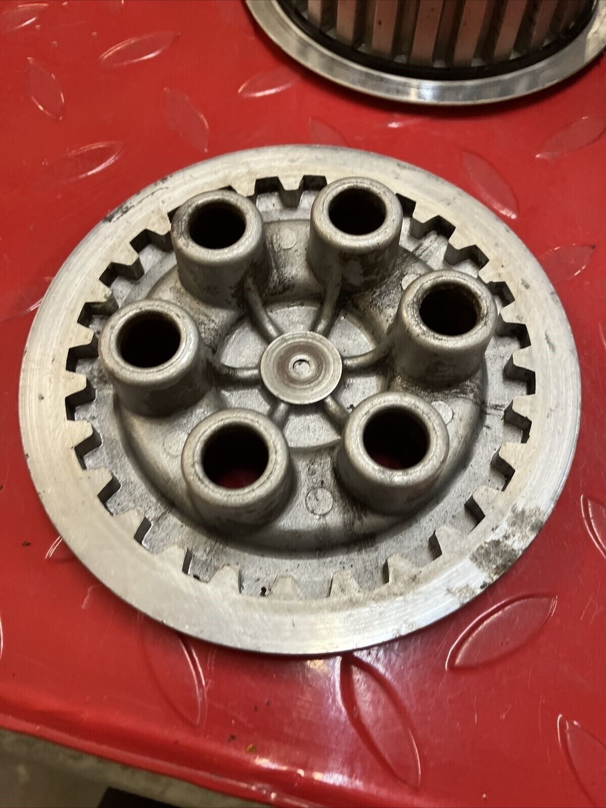Yamaha RD400 1977 complete clutch assembly basket hub pressure plate