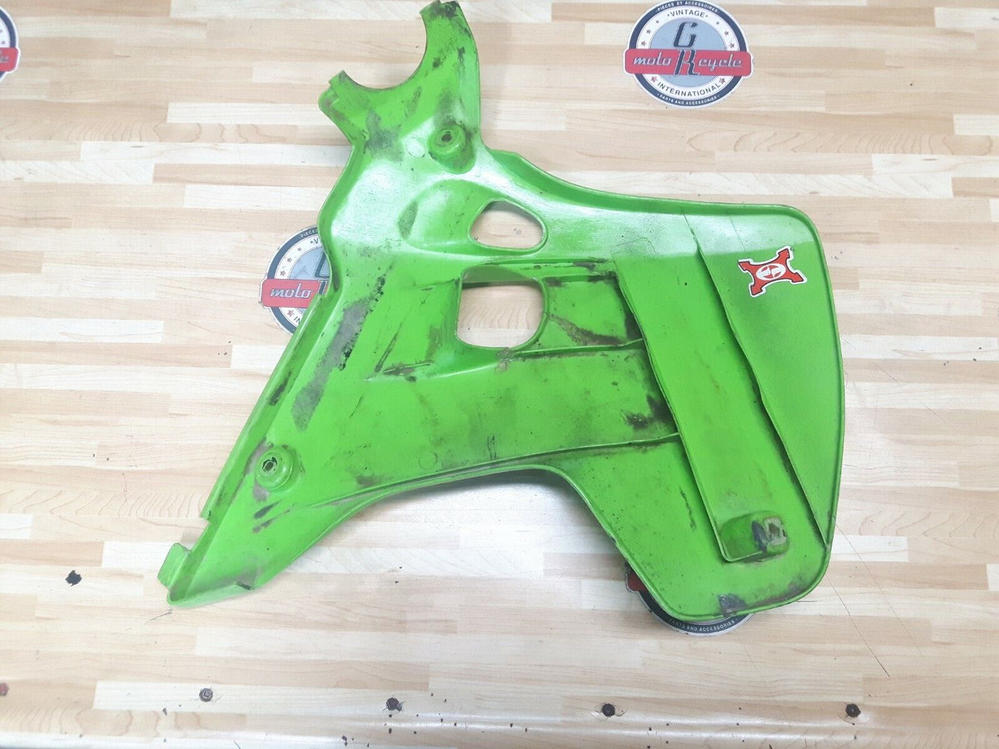 Kawasaki KX250 1993 left side fuel tank radiator shroud cover plastic KX125