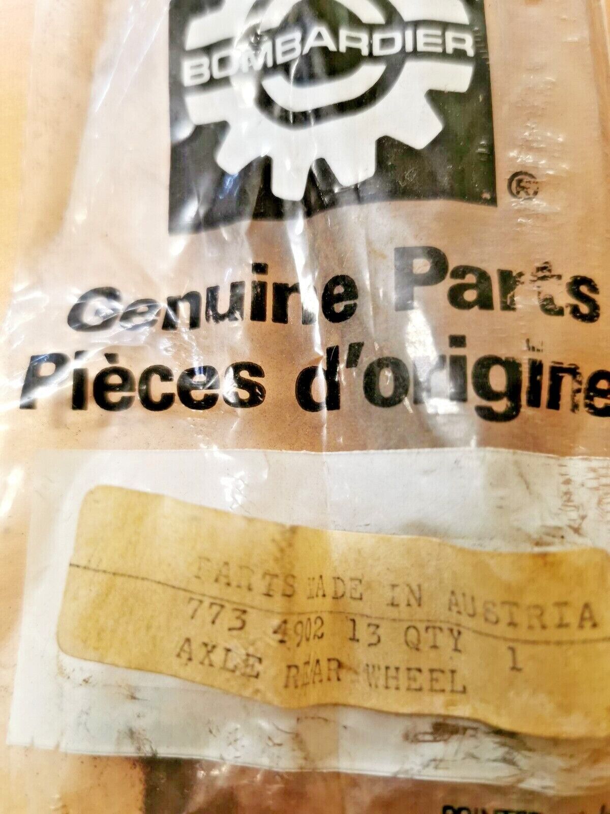 NOS BOMBARDIER PUCH MAXI  AXLE REAR WHEEL  773-490-213  P1