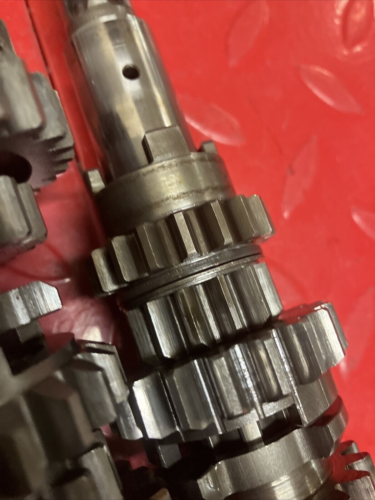 Suzuki RV125 1975 transmission shaft gear gearshift gear shift drum cam forks
