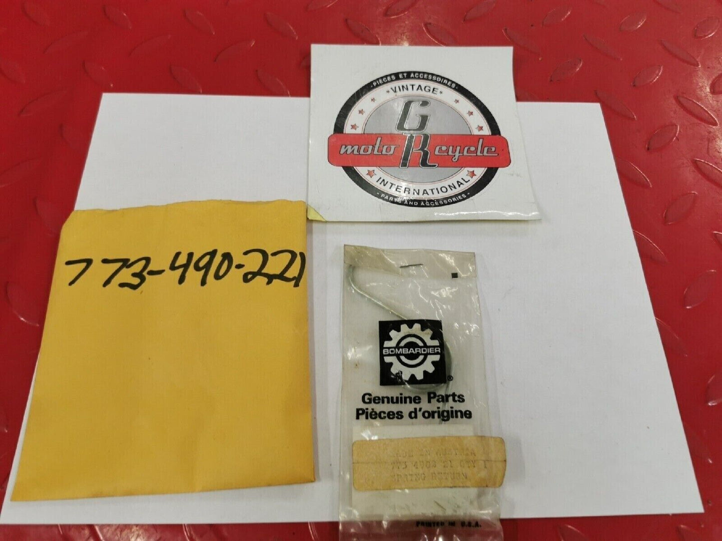 NOS PUCH BOMBARDIER MAXI CHAIN TENSIONER ADJUSTER SRING 773-490-221 P3