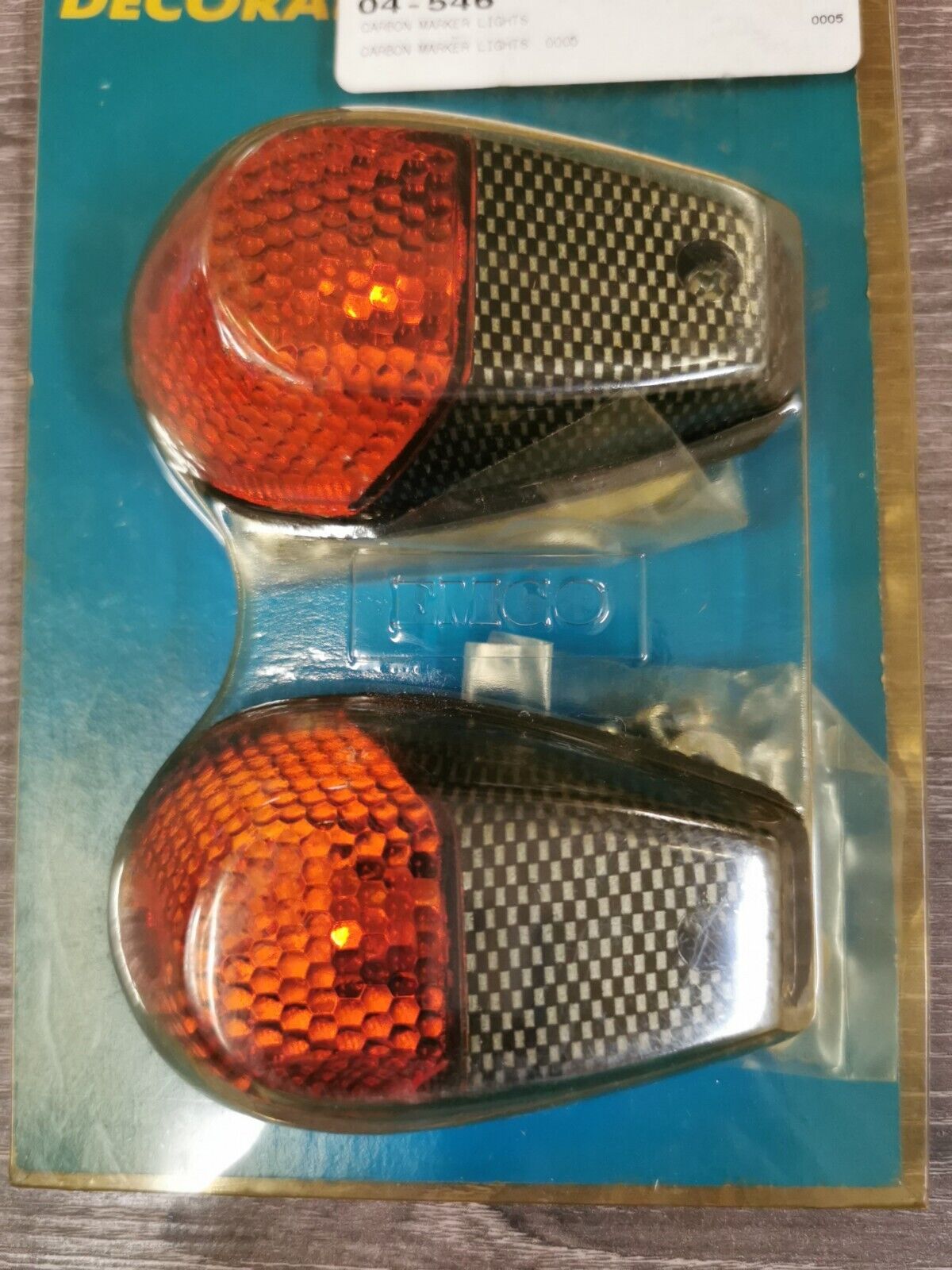 NOS EMGO DECORATIVE LIGHT SET 12V 23W AMBER LENS 61-81903 J24