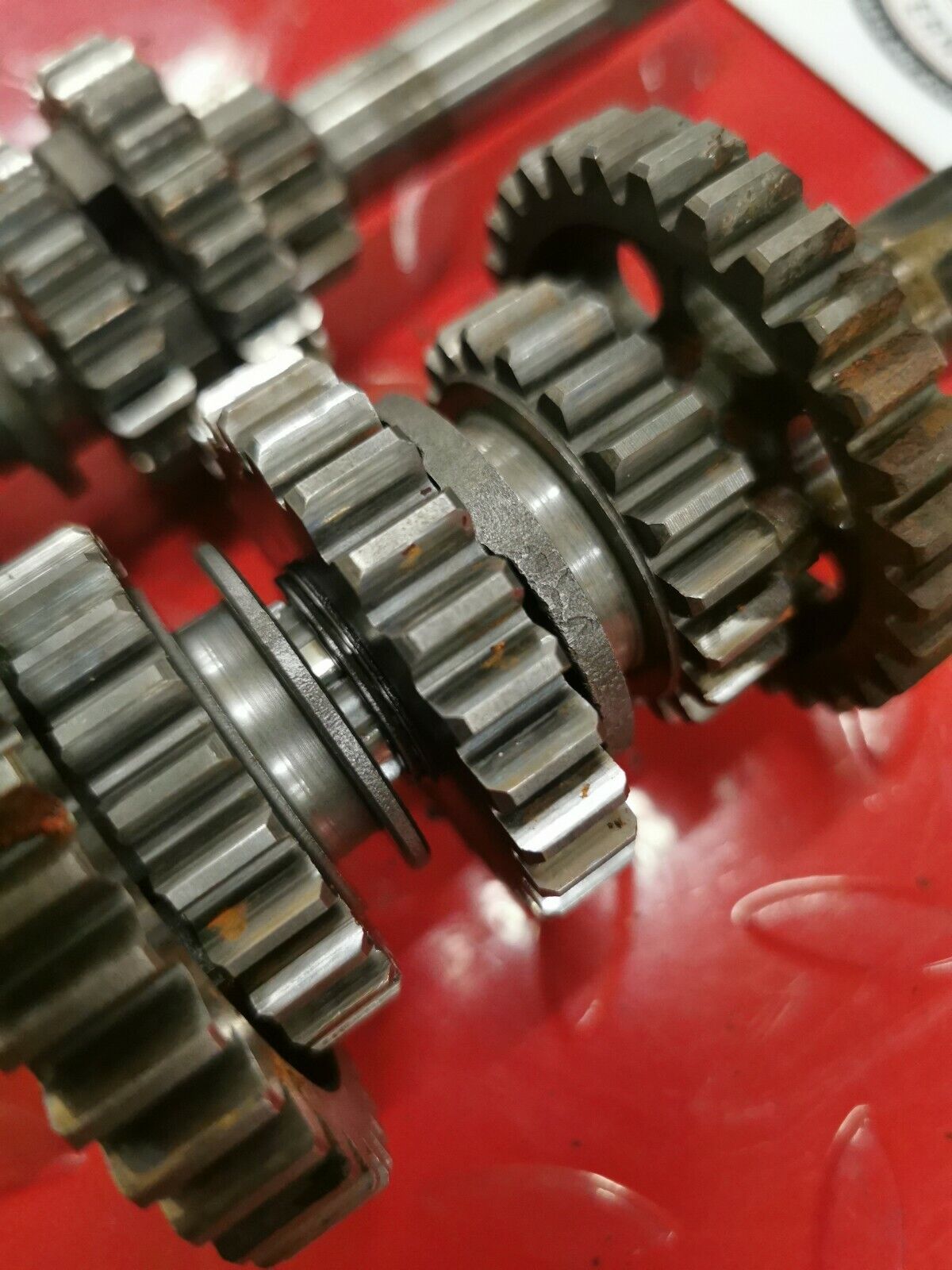 Yamaha MX100 1980 transmission mainshaft countershaft main counter shaft gear