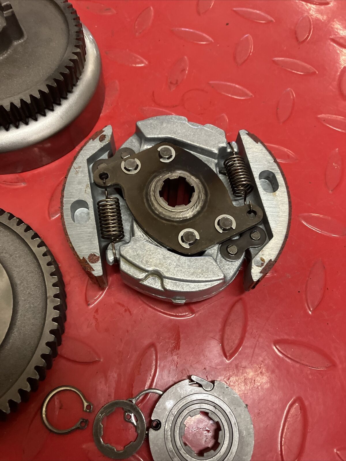 Yamaha MJ50 1982 Towny Clutch assembly carrier primary drive driven gear basket