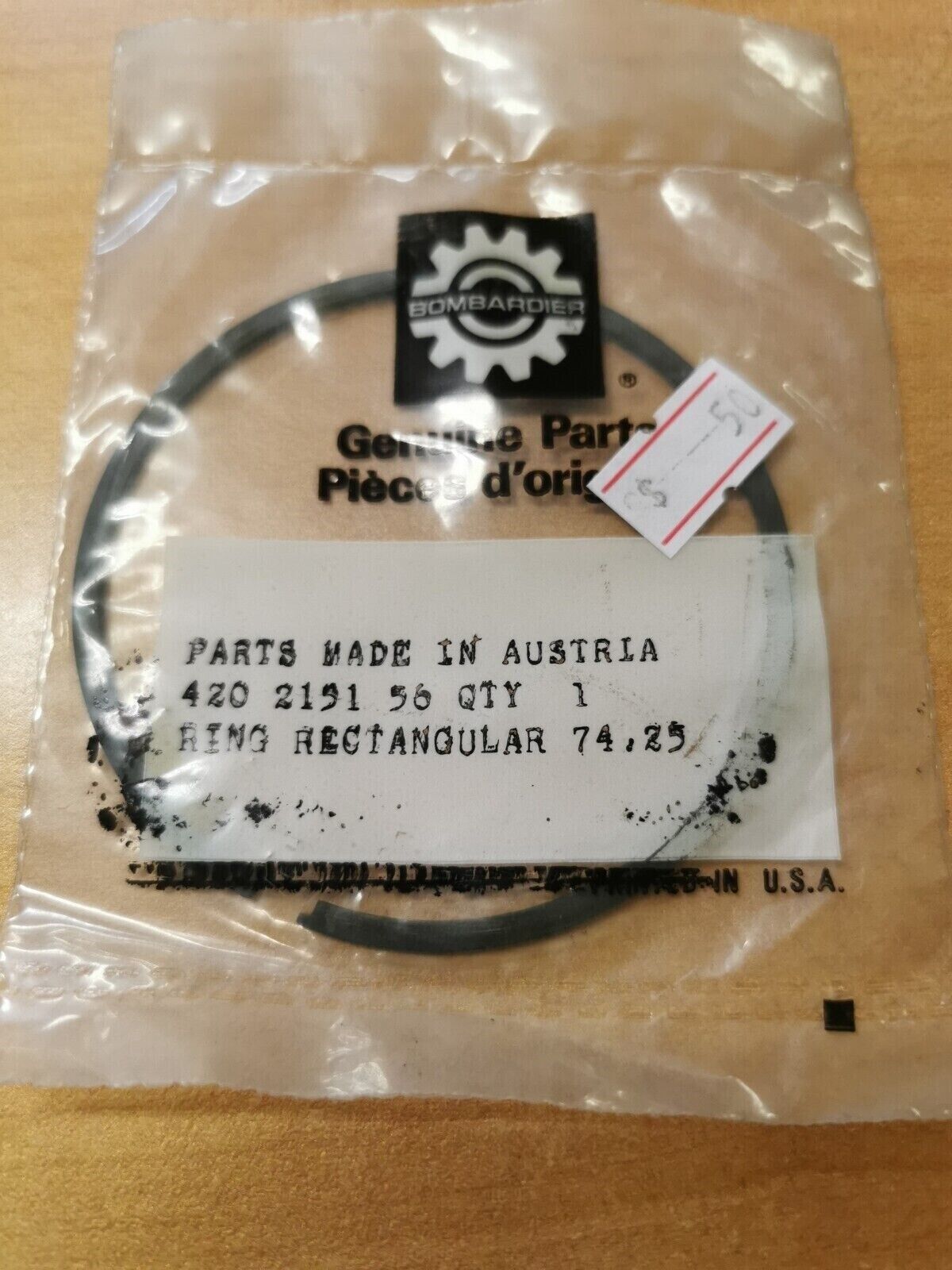 NOS CAN-AM TNT  MX PISTON RING  74.25 MM 1ST OVER 420-2151-56  CA2