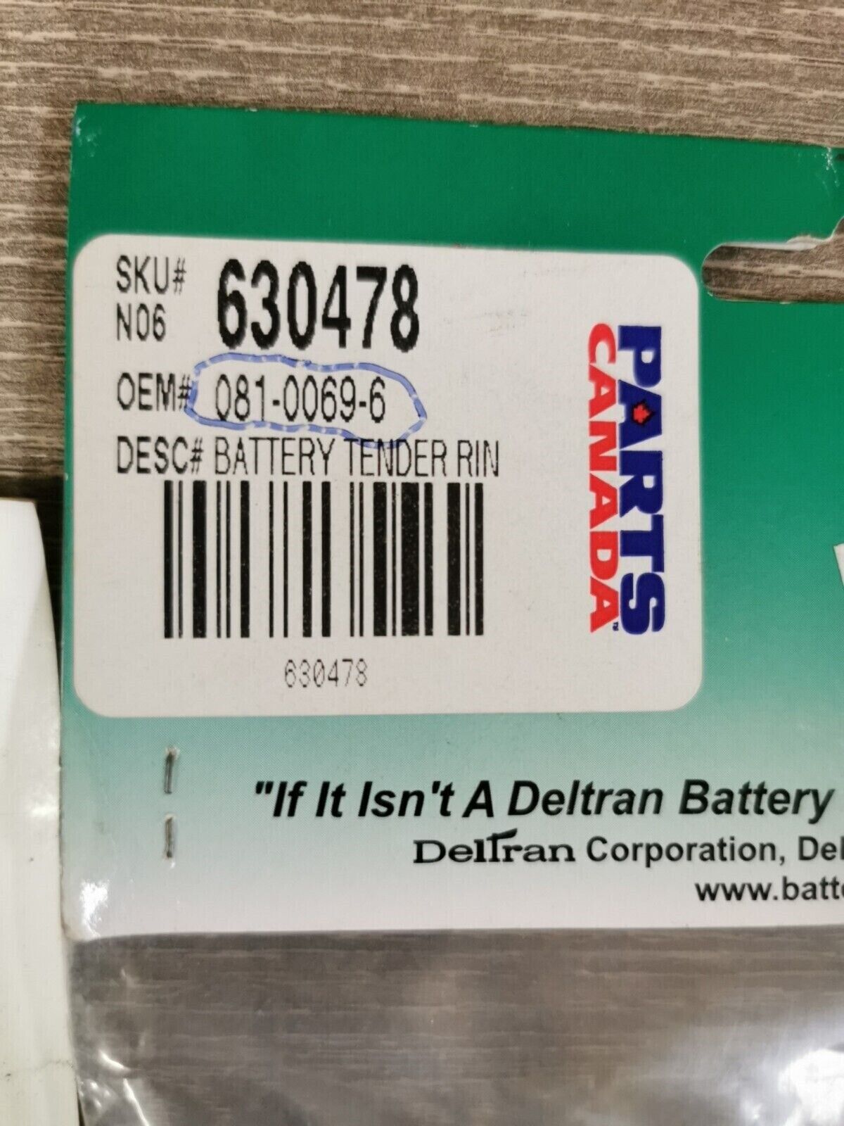 NOS DELTRAN Battery Ring Terminal Accessory Cable 081-0069-6  J22