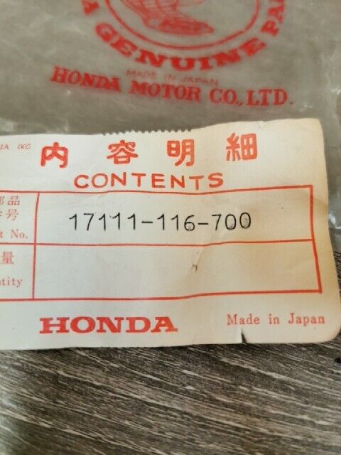 NOS HONDA XR75 1976 PIPE INLET 17111-116-700 H87