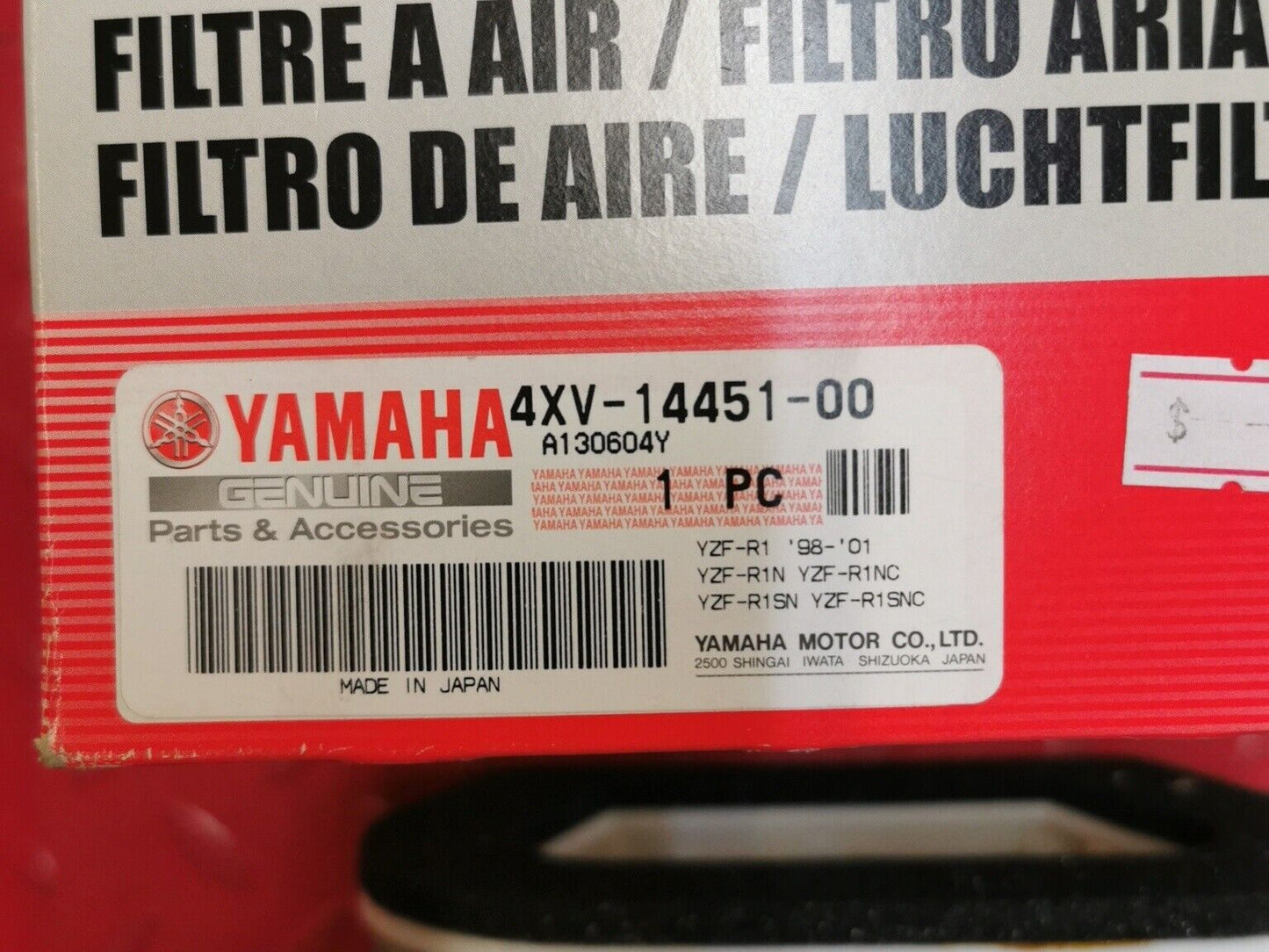 NOS YAMAHA 1998 - 2001 YZFR1 AIR FILTER 4XV-14451-00-00 Y41