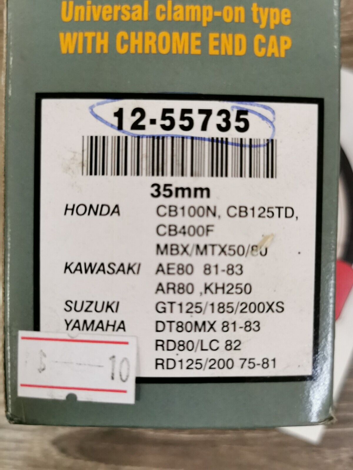 NOS EMGO CB100N CB125 AE80 GT125 200XS AIR FILTER Clamp-On Pod 35mm 12-55735 J36
