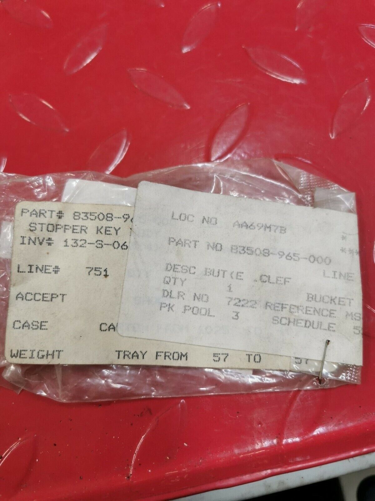 NOS Honda TRX350 TRX250 FL400 ATC250 ATC200 KEY BODY STOPPER 83508-965-000 H6