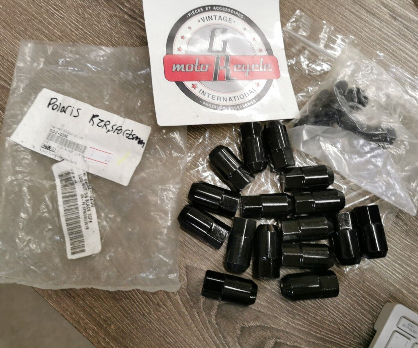 NOS Moose POLARIS RZR SPORTSMAN Lug Nuts Black 3/8 QTY16 0232-0206 J38