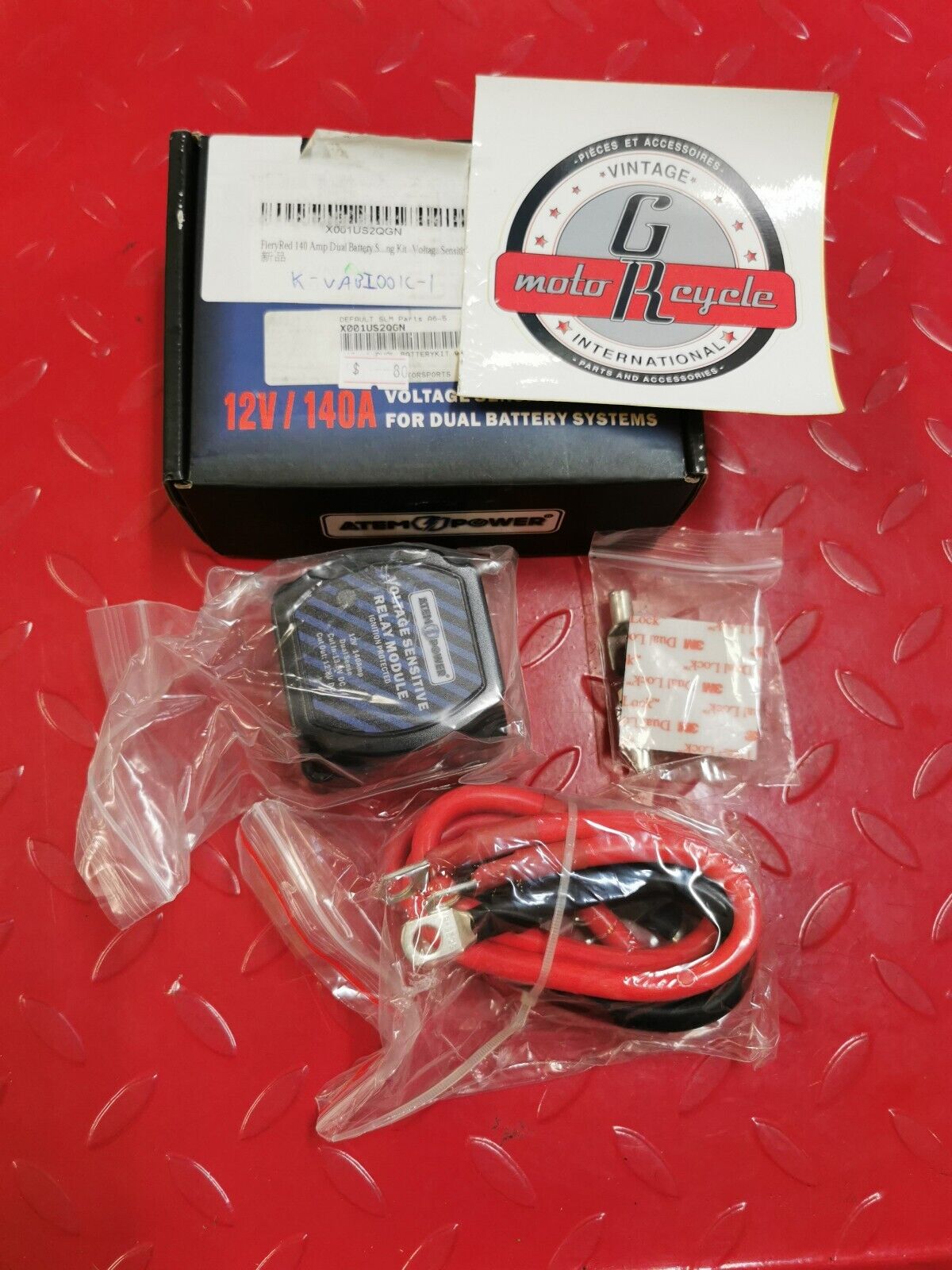 NOS ATEM POWER FieryRed 140 Amp Dual Battery Smart Isolator Kit k-vabi001c-1 J2