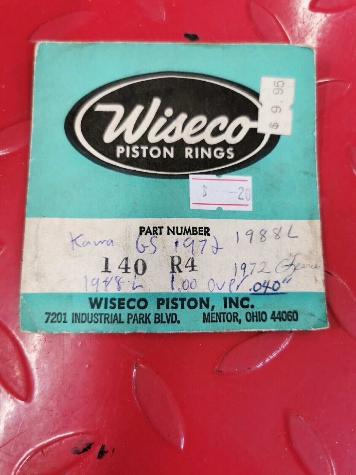 NOS WISECO KAWASAKI GS 1972 PISTON RINGS 1.00 OVER 140 R4 J10