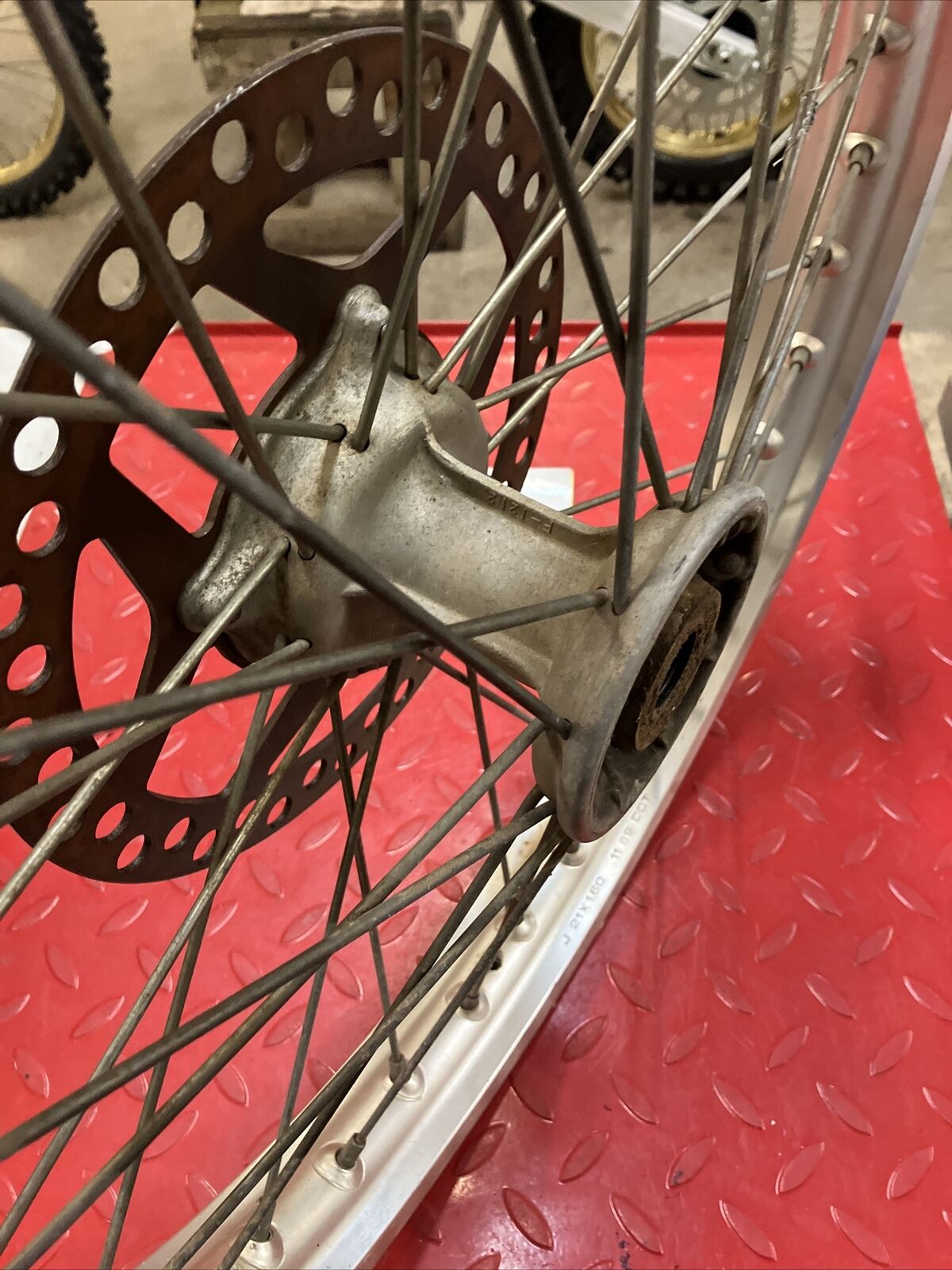 Kawasaki KX125 1990 front wheel hub rim KX250 1991 1992 KX500 1993
