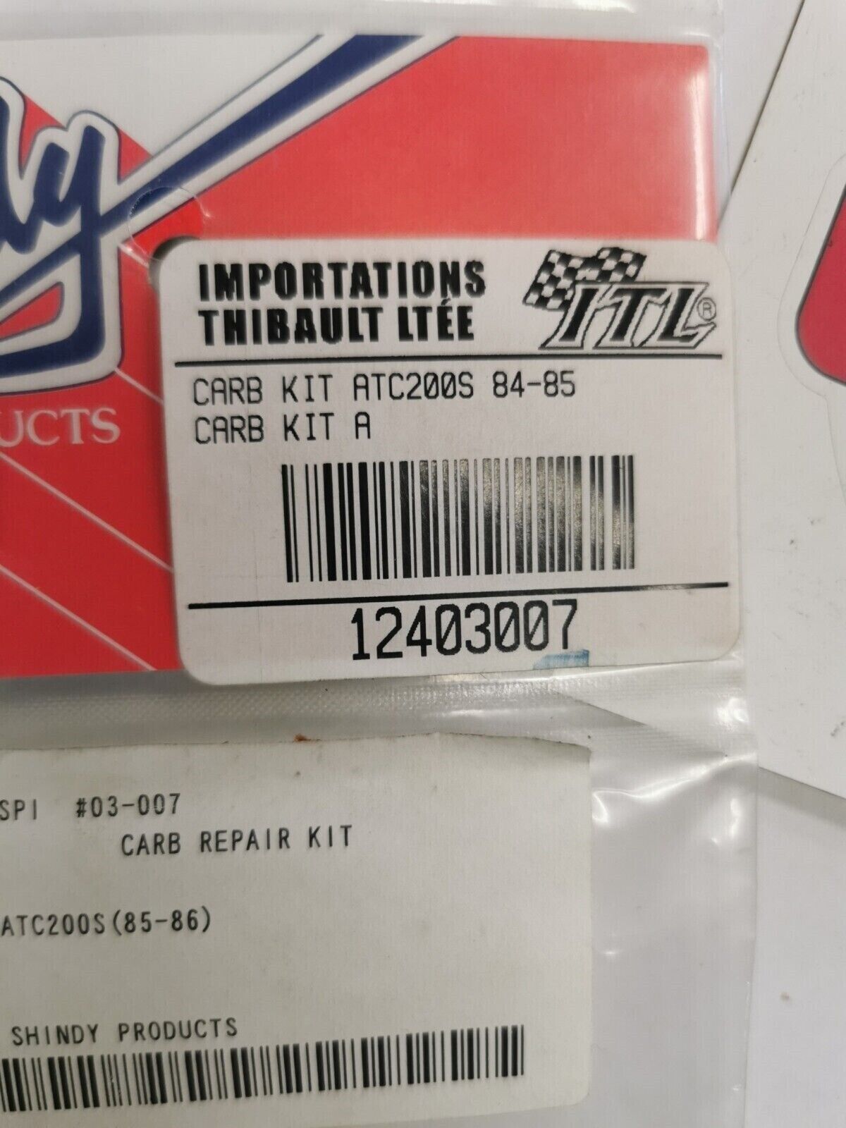 NOS SHINDY ATC200S 1984 1985 CARBURATOR REPAIR KIT 03-007 J20