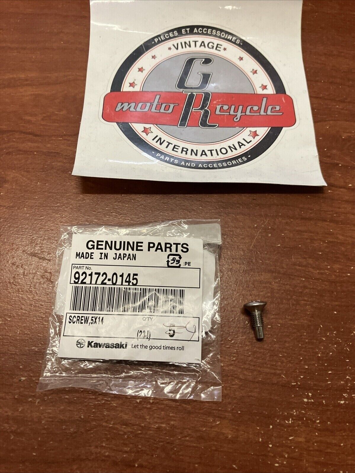 NEW NOS KAWASAKI SCREW 5X14 92172-0145 SUB 23019-022 K19