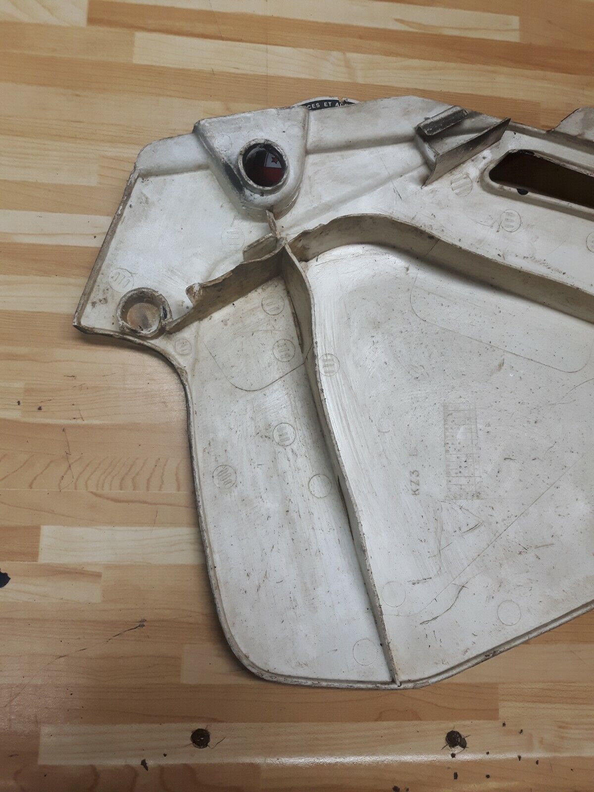 Honda CR250R 1991 Left side panel cover number plate plastic 83610-KZ3-700ZB