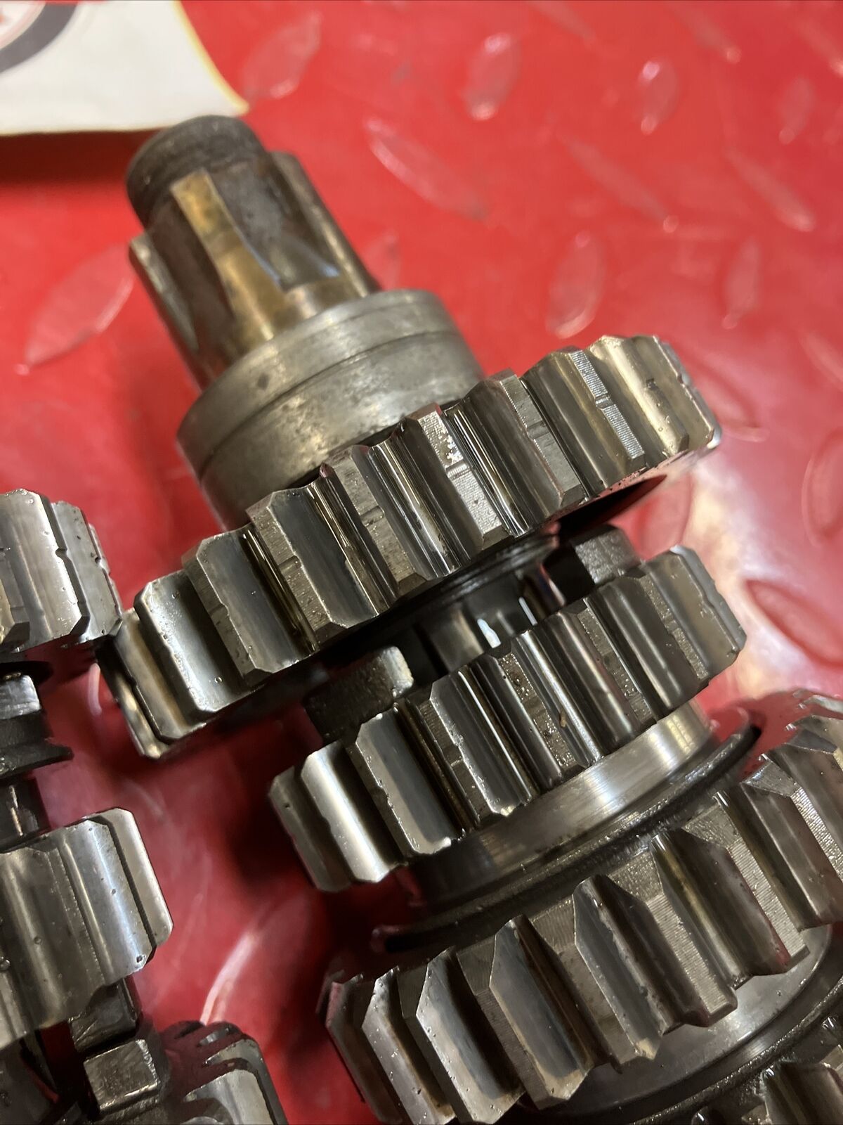 Yamaha YZ400 1977 transmission mainshaft countershaft main counter shaft gear