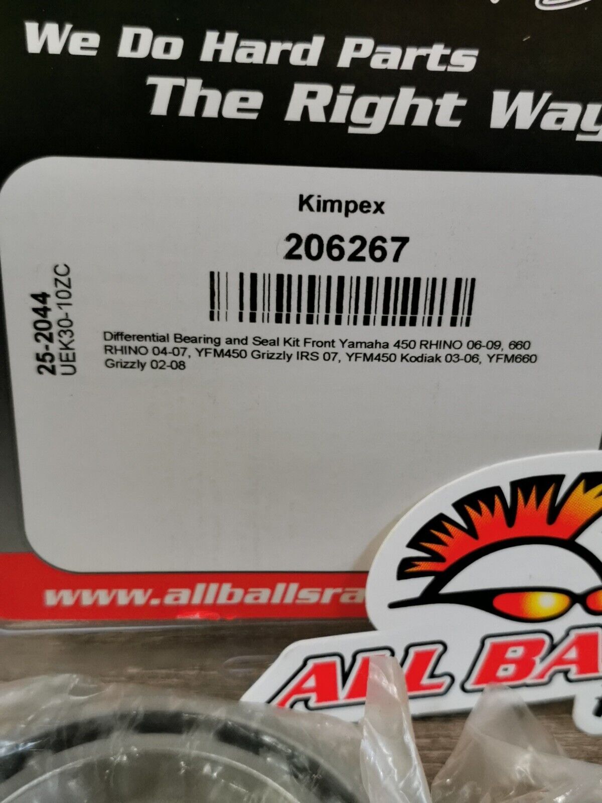 NOS ALL BALLS YFM50 RHINO YFM450 Differential BEARING Seal FRONT Kit 25-2044 J50