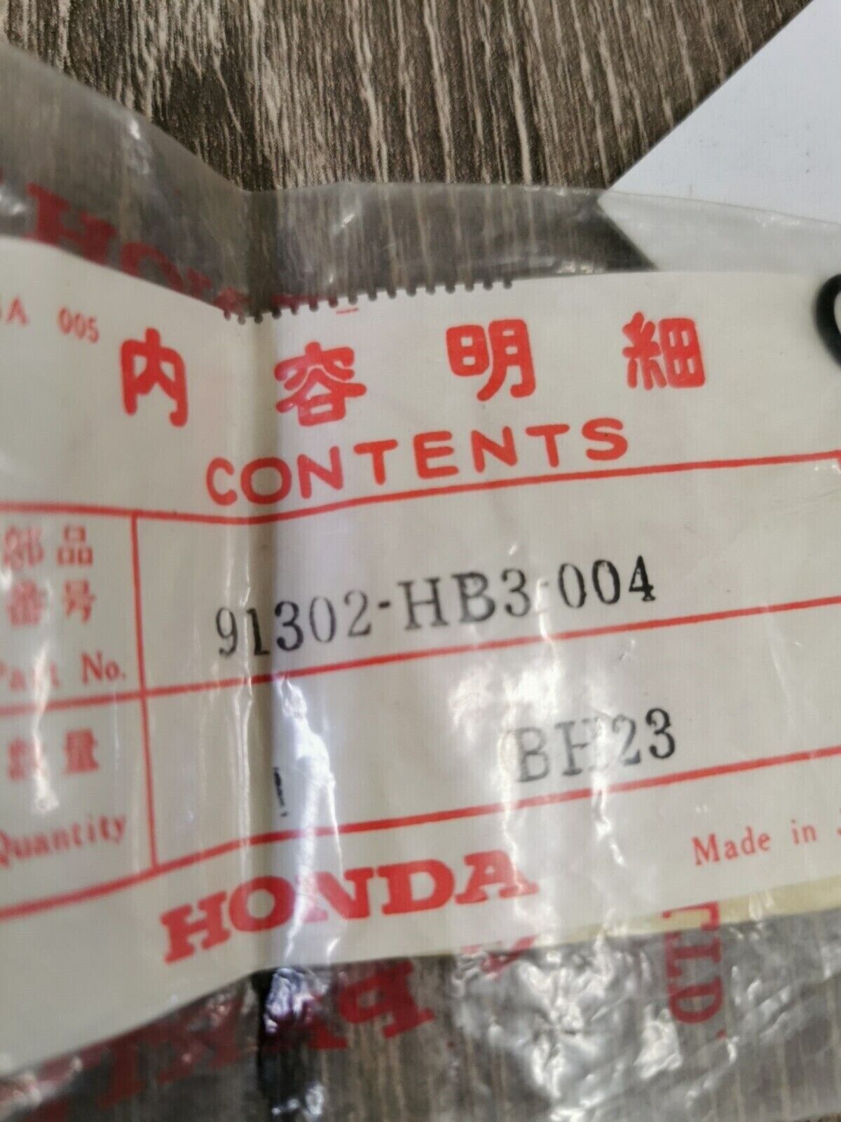 NOS HONDA O-RING 7.5X1.5 91302-HB3-004 H52