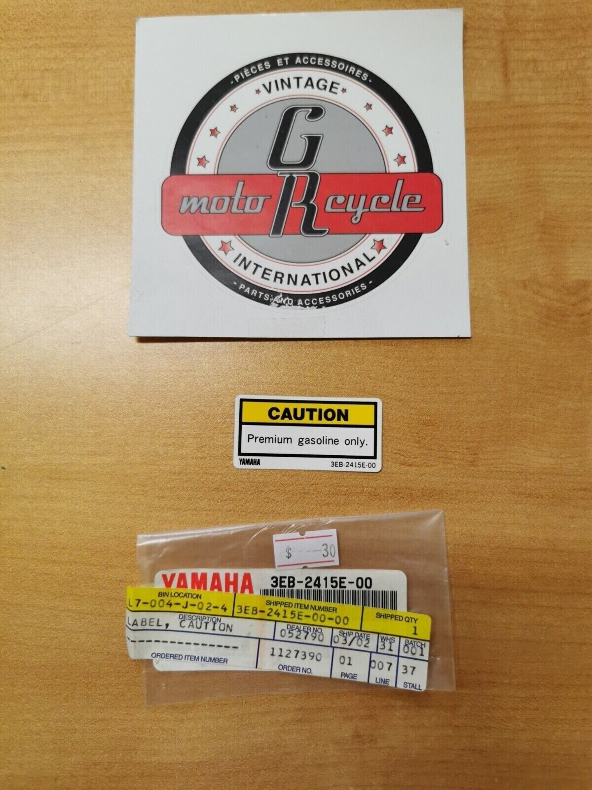 NOS YAMAHA SRX700 1999 LABEL CAUTION 3EB-2415E-00 Y49