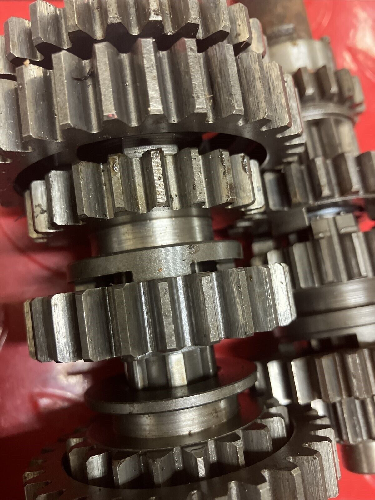 Suzuki TS125 1977 transmission shaft gear gearshift gear shift drum cam forks