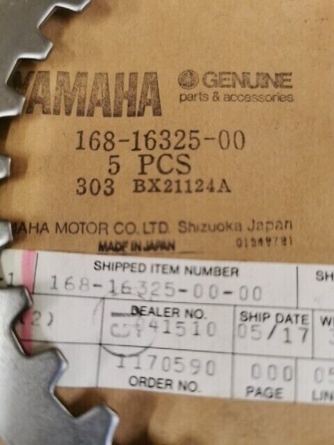 NOS YAMAHA FSZ1000P YFM35FXG YTZ250S YZFR6 CLUTCH PLATE 168-16325-00-00 Y157