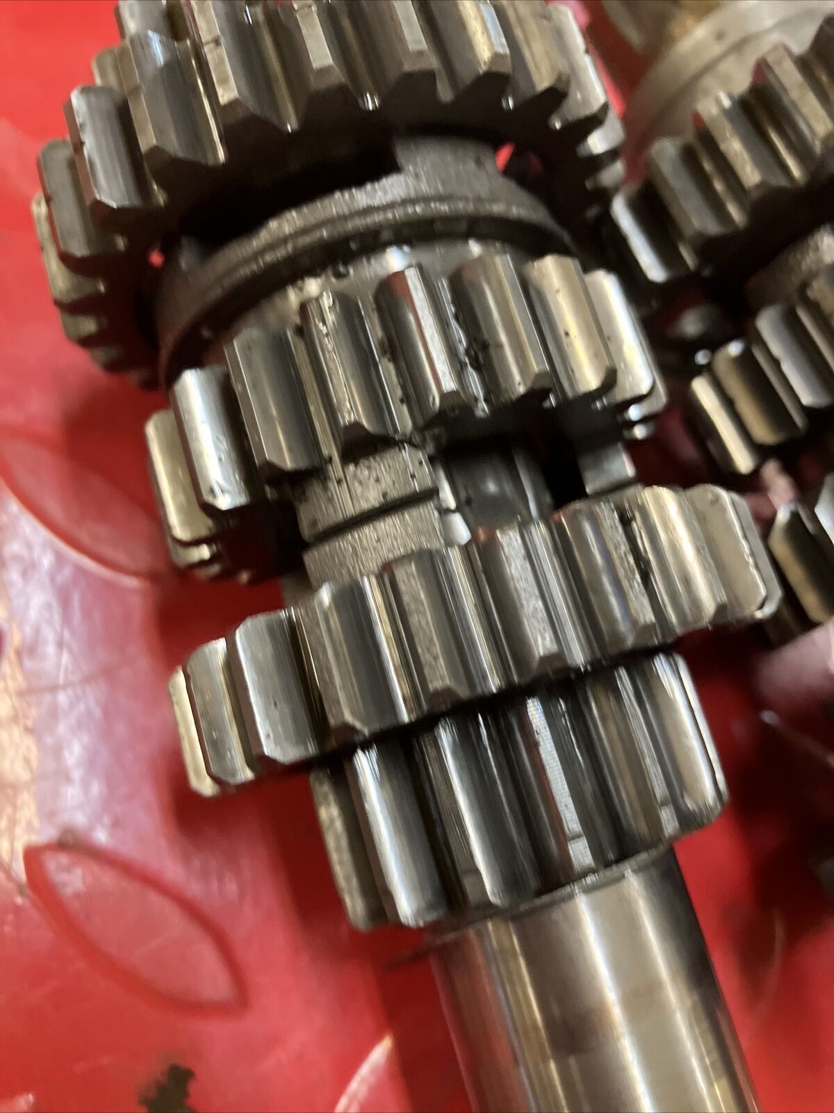 Yamaha YZ400 1977 transmission mainshaft countershaft main counter shaft gear