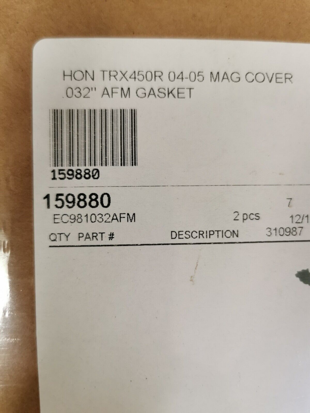 NOS COMETIC HONDA TRX450R MAG COVER 032 AFM GASKET EC981032AFM J45