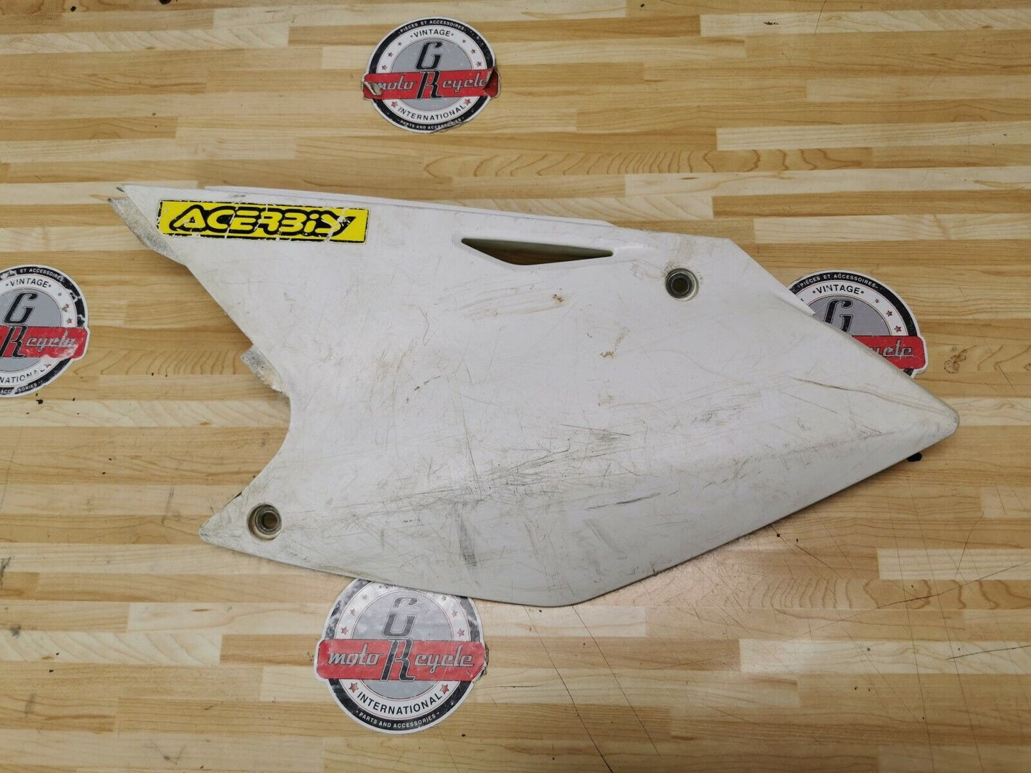 Kawasaki KX250F 2005 left side cover panel plastic fairing number plate 2004