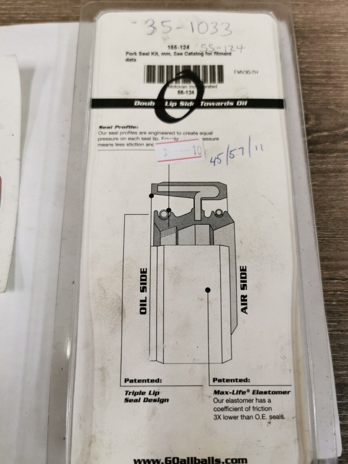 NOS ALL BALLS Honda CBR600RR CBR900RR GL1500CT FORK SEAL KIT 55-124 J52