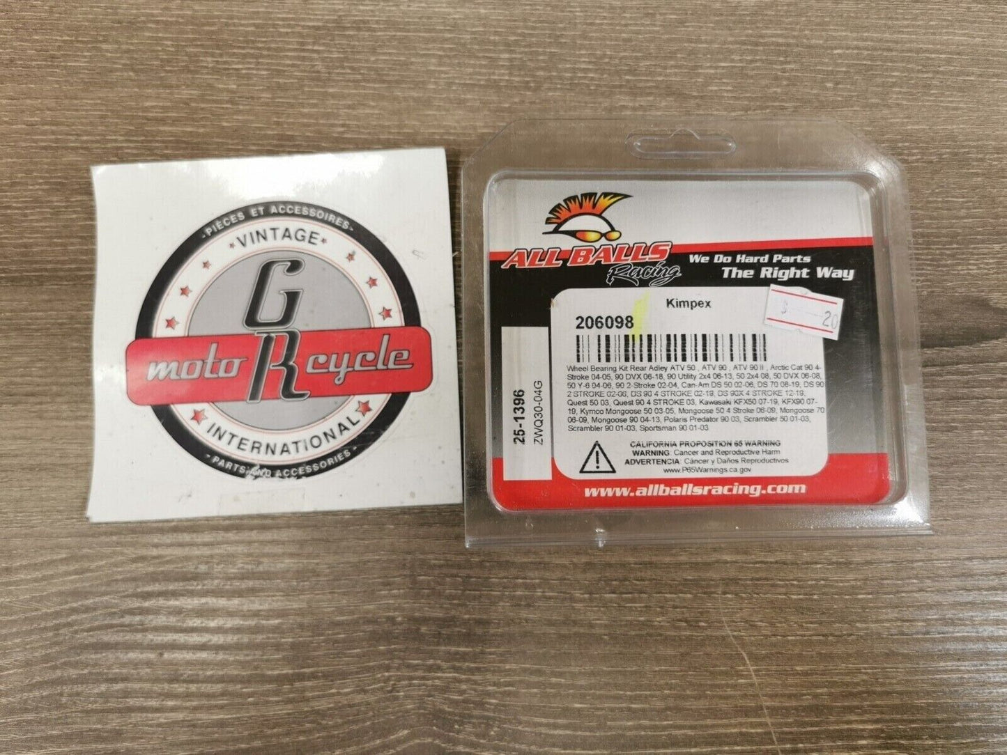 NOS ALL BALLS Arctic Cat 50DVX 90DVX DS90 Rear Wheel Bearings 25-1396 J50