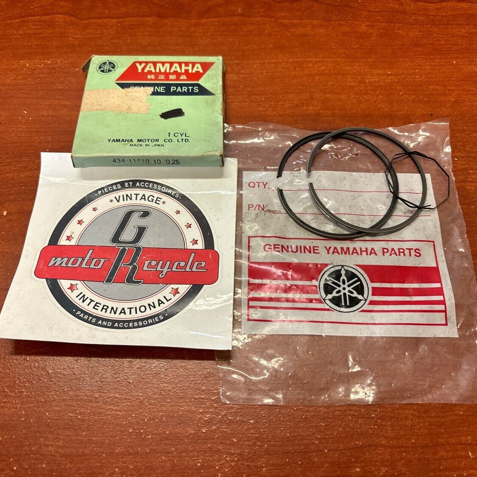 NOS Yamaha 1974 1976 1977 TY250 PISTON RING O/S 0.25 434-11610-10-00 Y174