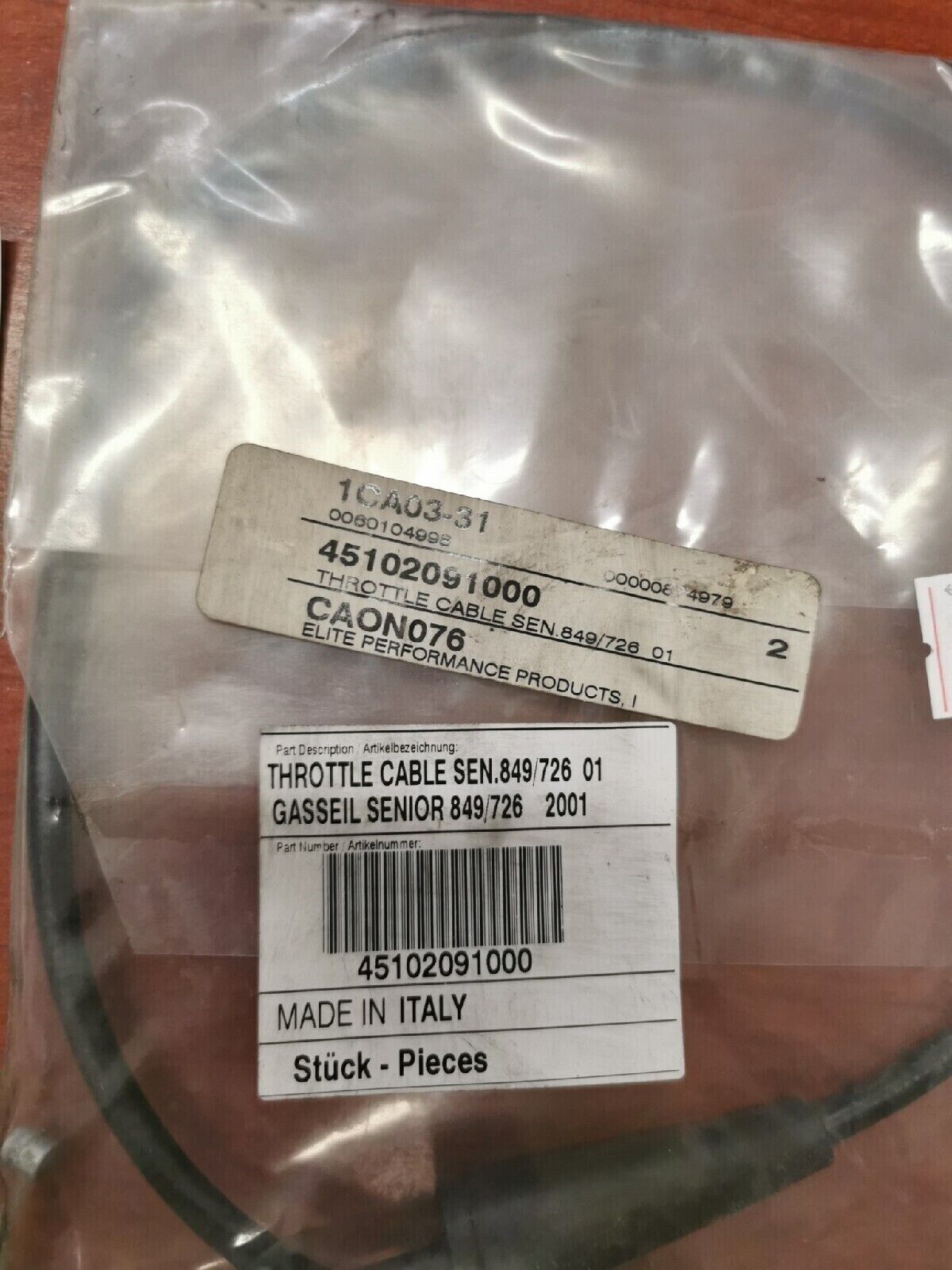 NOS KTM 50SX THROTTLE CABLE SEN.849/726 01 45102091000 KT3