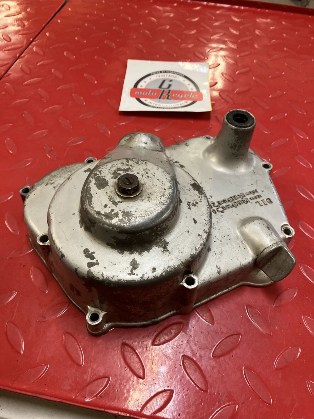 Honda C105 C105T CA105T Trail 55 right crankcase clutch cover oil dipstick