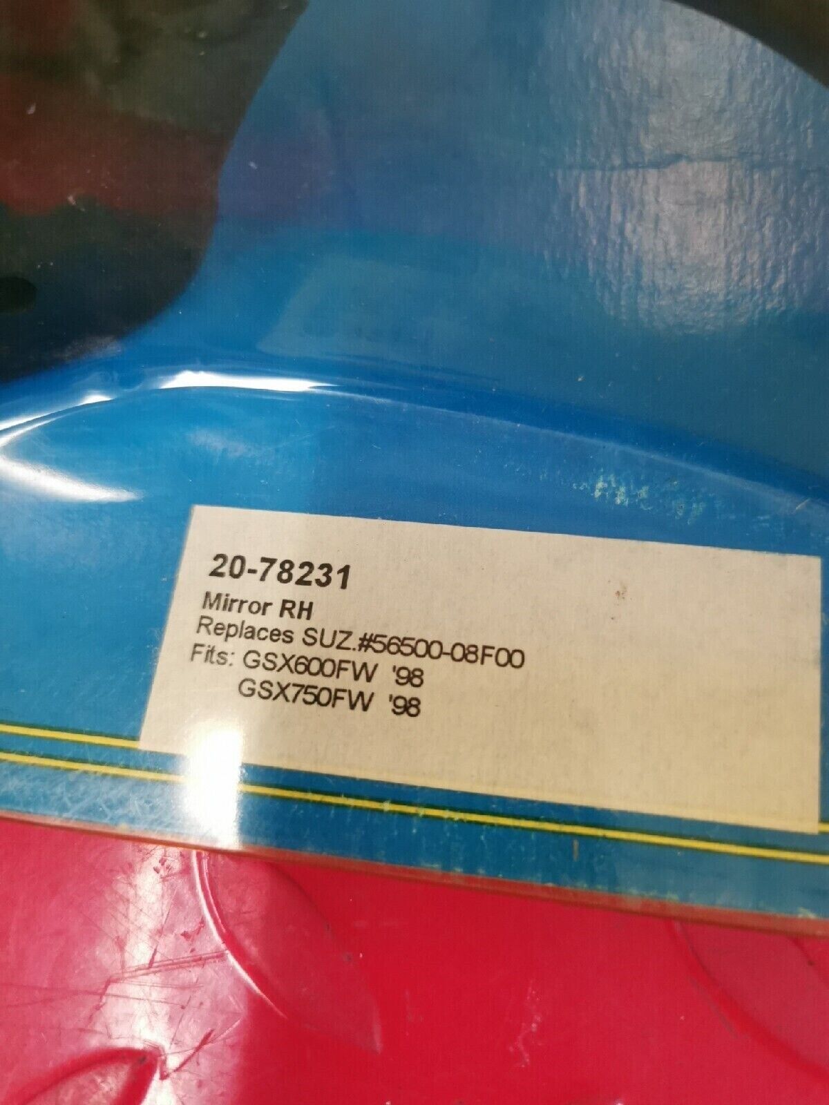NOS EMGO GSX600F GSX750F 1998-2000 MIRROR RH 56500-08F00 20-78231 J6